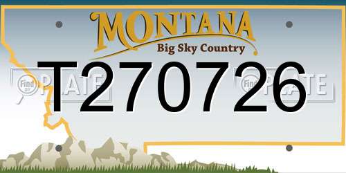 T270726 Montana License Plate