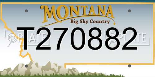 T270882 Montana License Plate