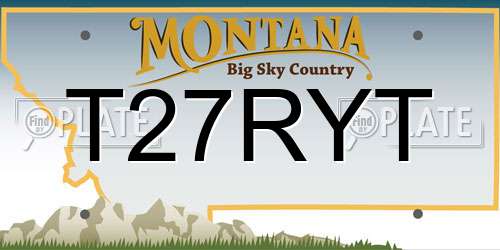 T27RYT Montana License Plate