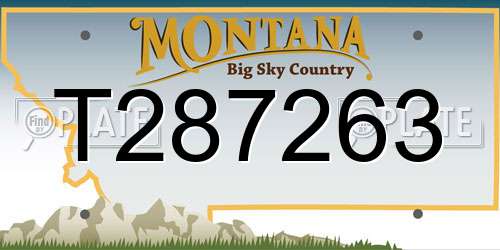 T287263 Montana License Plate