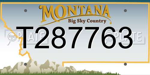 T287763 Montana License Plate