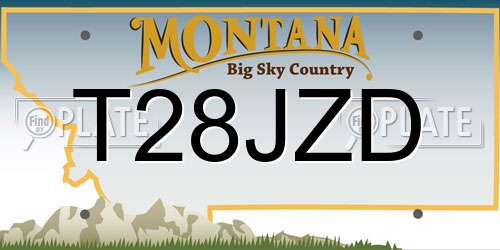 T28JZD Montana License Plate