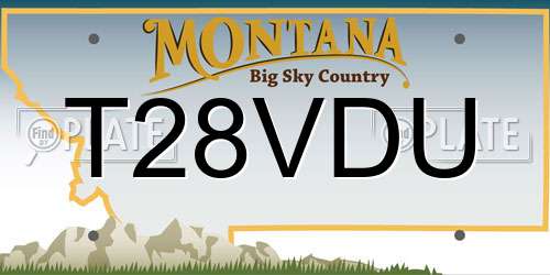 T28VDU Montana License Plate