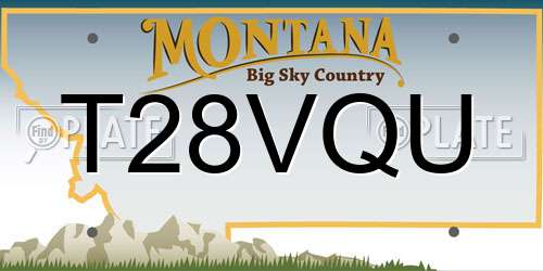 T28VQU Montana License Plate