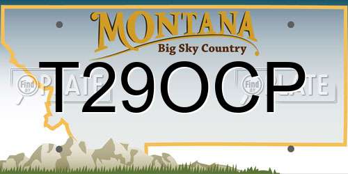 T29OCP Montana License Plate