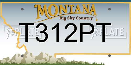 T312PT Montana License Plate