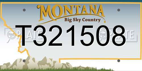 T321508 Montana License Plate