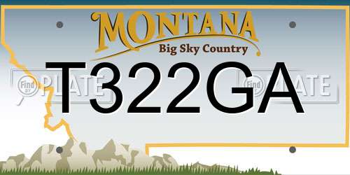 T322GA Montana License Plate
