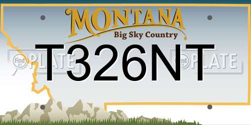 T326NT Montana License Plate