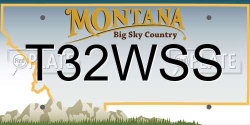 T32WSS Montana License Plate