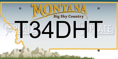 T34DHT Montana License Plate