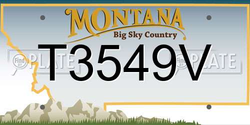 T3549V Montana License Plate