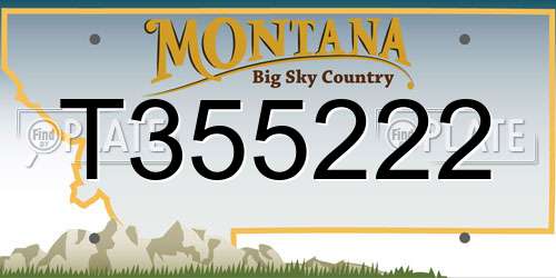 T355222 Montana License Plate