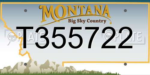 T355722 Montana License Plate