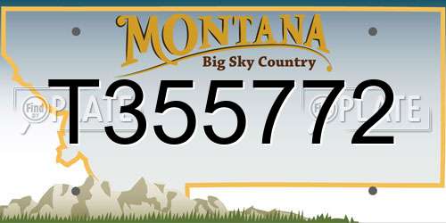 T355772 Montana License Plate