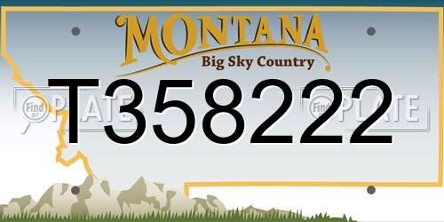 T358222 Montana License Plate