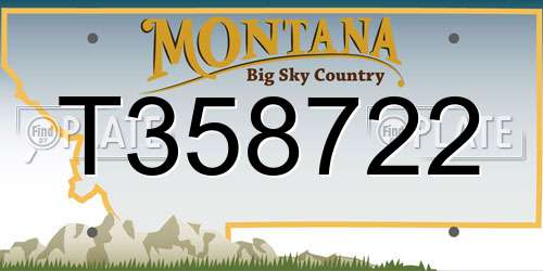 T358722 Montana License Plate