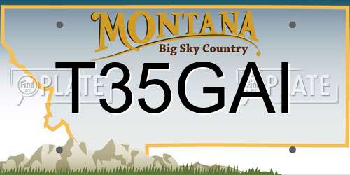 T35GAI Montana License Plate