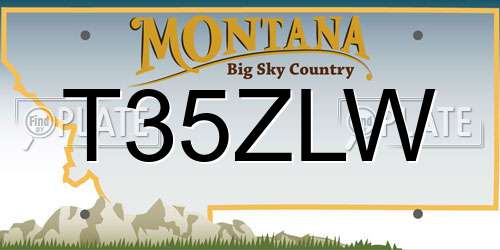 T35ZLW Montana License Plate