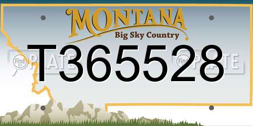 T365528 Montana License Plate