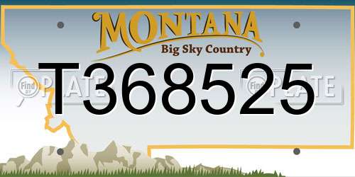 T368525 Montana License Plate
