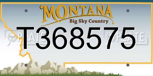 T368575 Montana License Plate