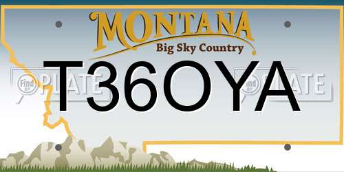 T36OYA Montana License Plate