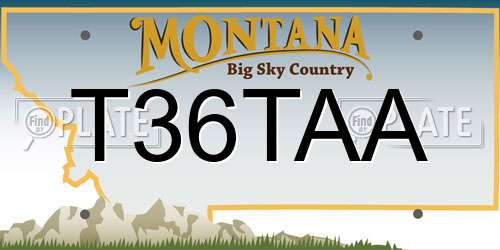 T36TAA Montana License Plate