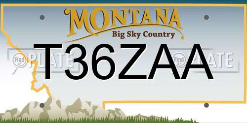 T36ZAA Montana License Plate