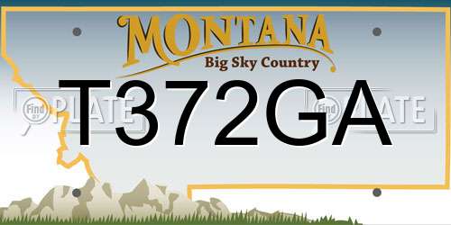 T372GA Montana License Plate