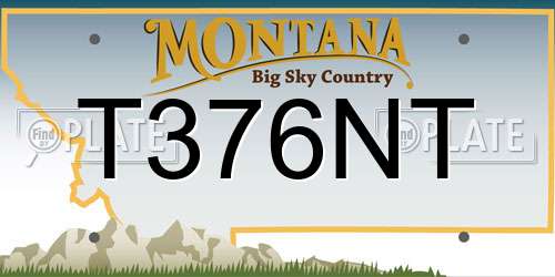 T376NT Montana License Plate