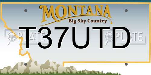 T37UTD Montana License Plate