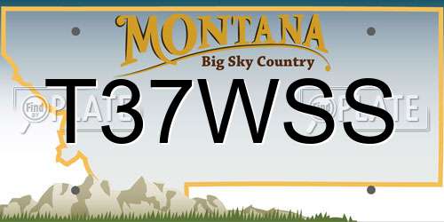 T37WSS Montana License Plate