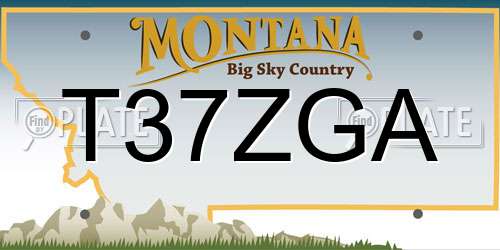 T37ZGA Montana License Plate