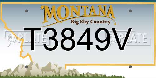 T3849V Montana License Plate