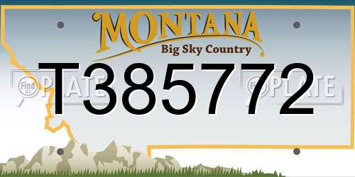 T385772 Montana License Plate