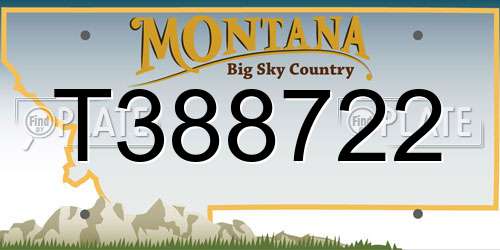 T388722 Montana License Plate