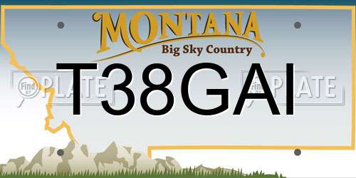 T38GAI Montana License Plate