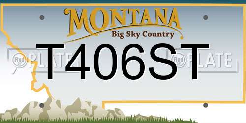 T406ST Montana License Plate