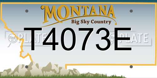 T4073E Montana License Plate