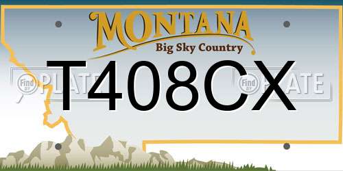 T408CX Montana License Plate
