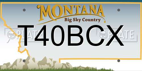 T40BCX Montana License Plate