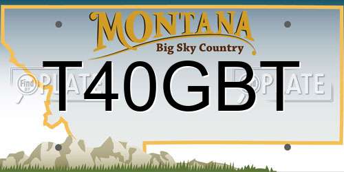 T40GBT Montana License Plate