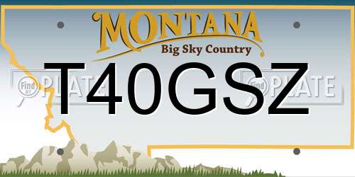 T40GSZ Montana License Plate