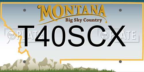 T40SCX Montana License Plate