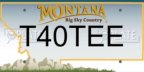 T40TEE Montana License Plate