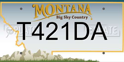 T421DA Montana License Plate