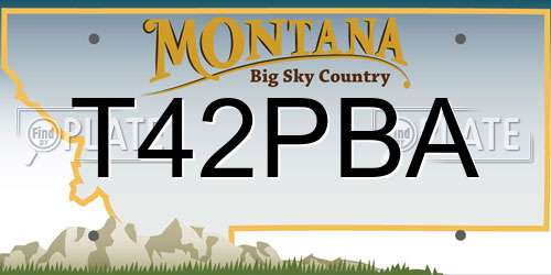 T42PBA Montana License Plate