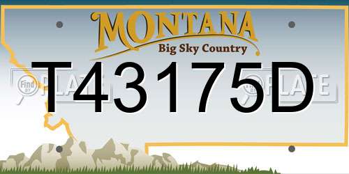 T43175D Montana License Plate