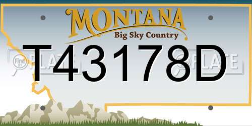 T43178D Montana License Plate